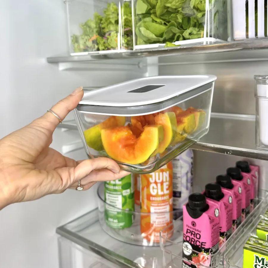 Pote de Vidro Hermético Tampa Branca Fresh Lock 1,2L