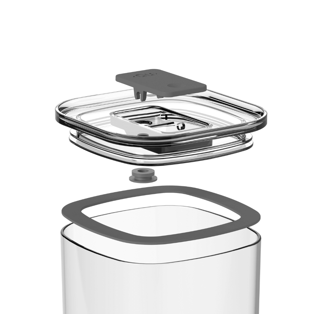 Pote Hermético Quadrado Duo Lock 1L