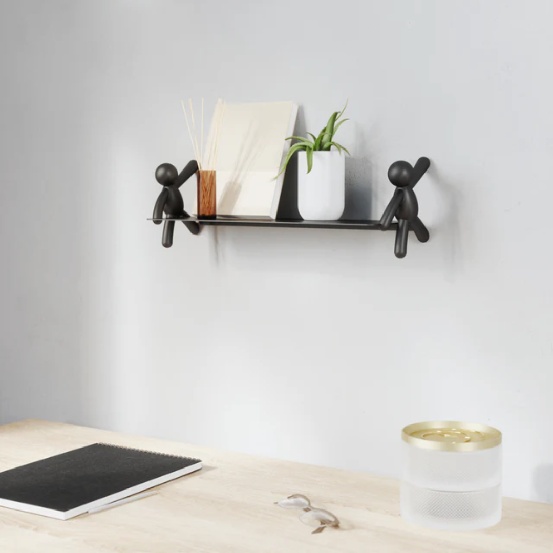 Prateleira Suspensa Buddy Preto 46 cm x 15 cm