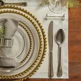 Prato Raso Cristal com Borda Bolinha Dourada Pearl - 28 cm