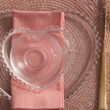Prato de Cristal Coração Pearl Bolinha - 25 cm