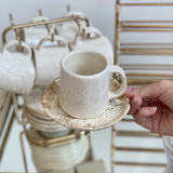 Jogo 6 Xícaras de Café com Pires Aspen Bege