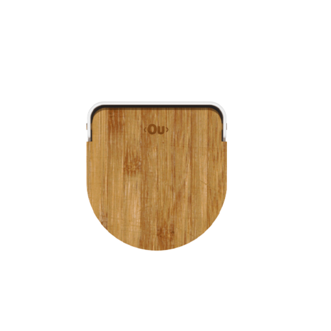 Saleiro Lume Bege com Tampa de Bambu Bege 500g