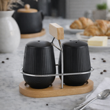 Saleiro e Pimenteiro Oasis Preto na bancada