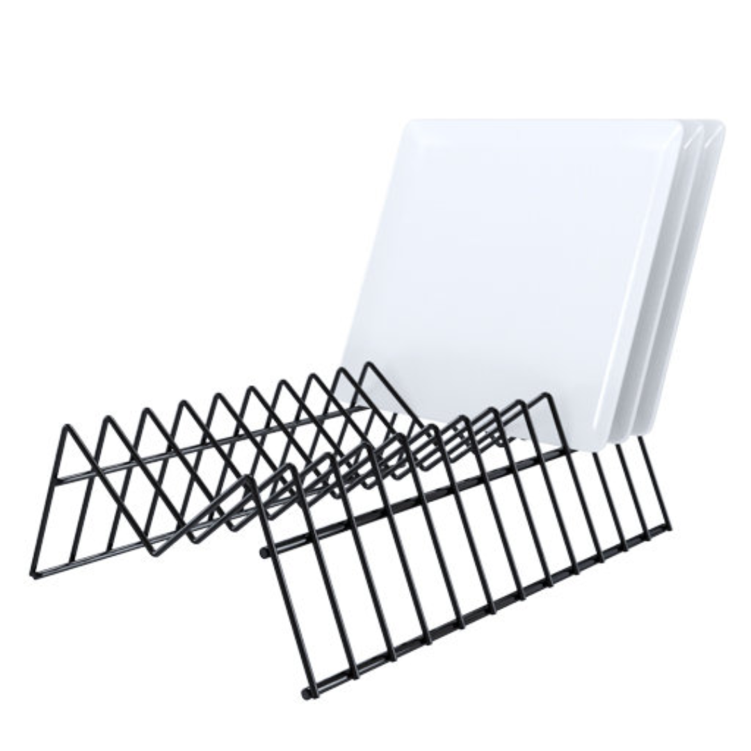 Suporte Pratos Vertical Organizador Preto - 17 cm