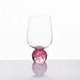 Taça individual com base esférica rosa e bolhas decorativas