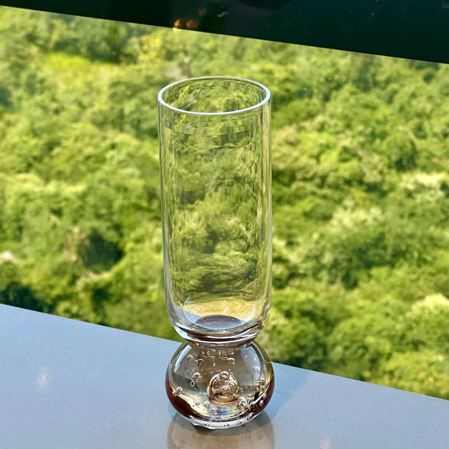 Taça de Vidro para Champanhe Transparente e Âmbar 250ml
