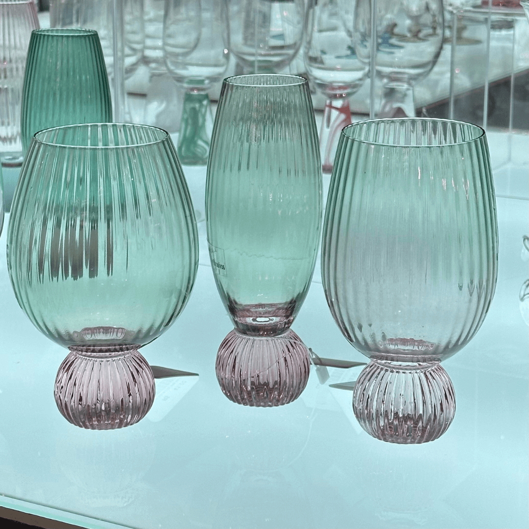 Taça Copo Colors Elegante Verde e Rosa 390ml