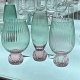 Taça Copo Colors Elegante Verde e Rosa 390ml