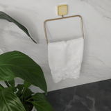 Toalheiro Argola 18cm Porta Toalha de Rosto Dourado