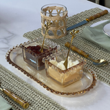Travessa de Cristal Oval Pearl Âmbar - 30 cm