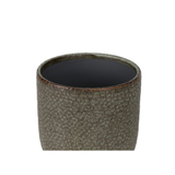 Vaso Cachepot Rústico em Cerâmica Verde Musgo 22cm  detalhes
