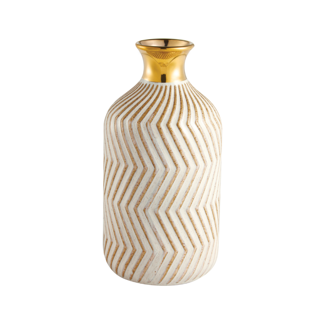 Vaso Decorativo em Cerãmica Dourado 18cm