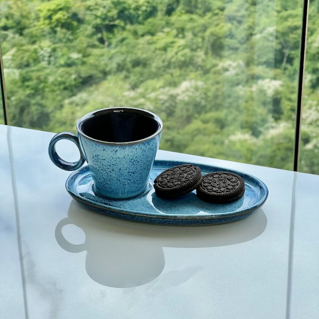 Jogo 6 Xícaras de Café com Pires Oval Neo Breeze 110ml
