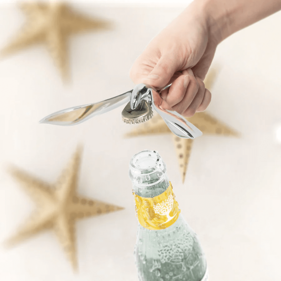 Abridor De Garrafas Drinking Buddy Titanium Pássaro Cromado - Ela Decora