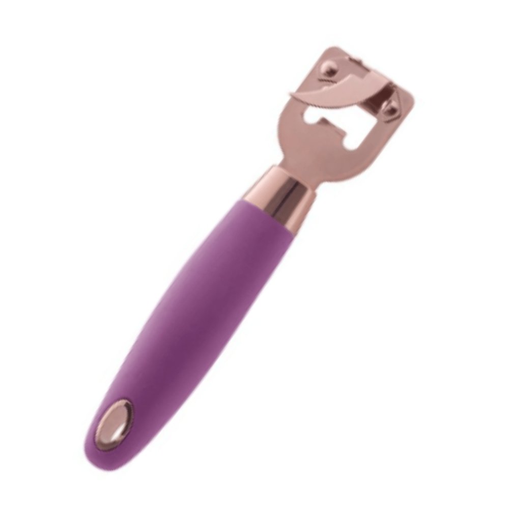 Abridor De Latas Rose Gold Cabo de Silicone Roxo - 17 cm - Ela Decora