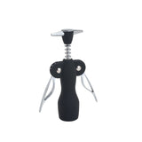 Abridor de Vinho Saca - Rolhas Julia em Zamac e Plástico Preto 19cm - Ela Decora