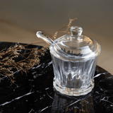 Açucareiro Radial em Cristal com Colher Fio de Ouro 210ml