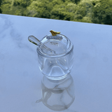 Açucareiro com Colher e Tampa de Cristal Golden Bird 150ml - Ela Decora