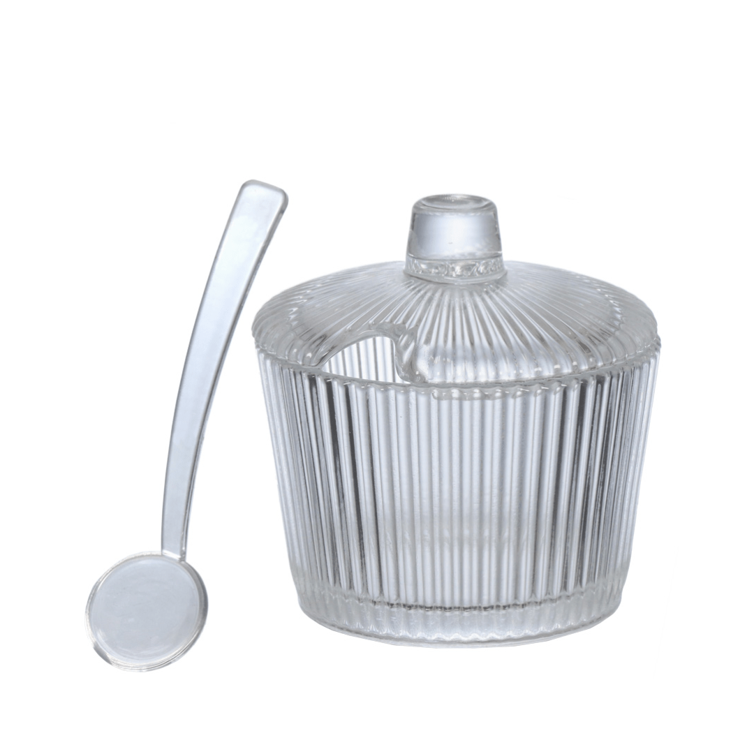 Açucareiro de Vidro com Colher Graffiato 200ml - Ela Decora