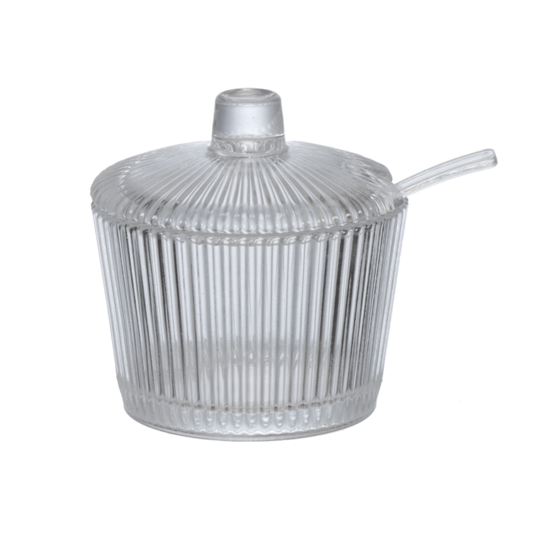 Açucareiro de Vidro com Colher Graffiato 200ml - Ela Decora