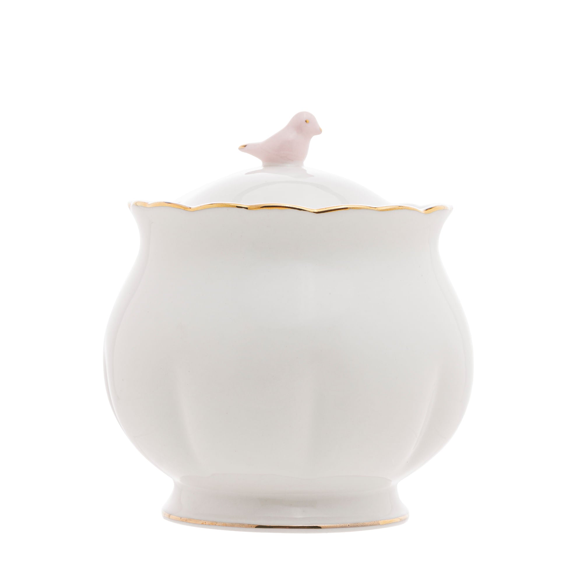 Açucareiro em Porcelana Birds Branco 300ml - Ela Decora