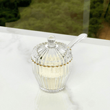 Açucareiro Imperatriz em Cristal Fio de Ouro 11cm