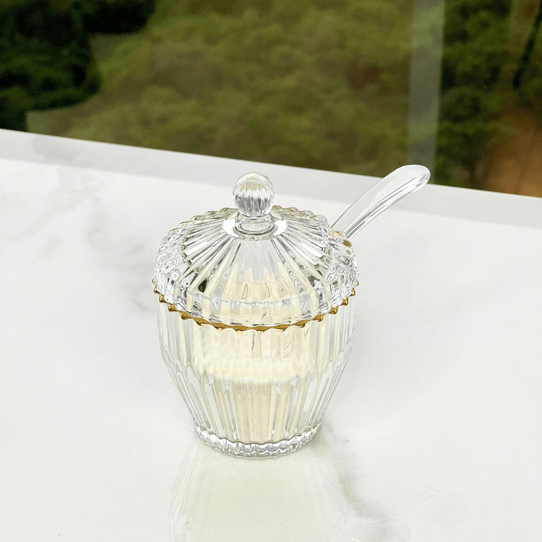 Açucareiro Imperatriz em Cristal Fio de Ouro 11cm - Ela Decora