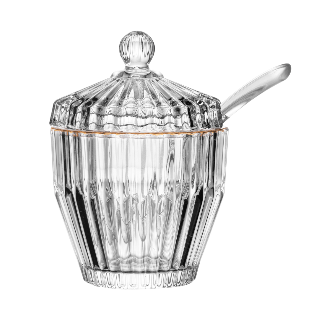 Açucareiro Imperatriz em Cristal Fio de Ouro 11cm - Ela Decora
