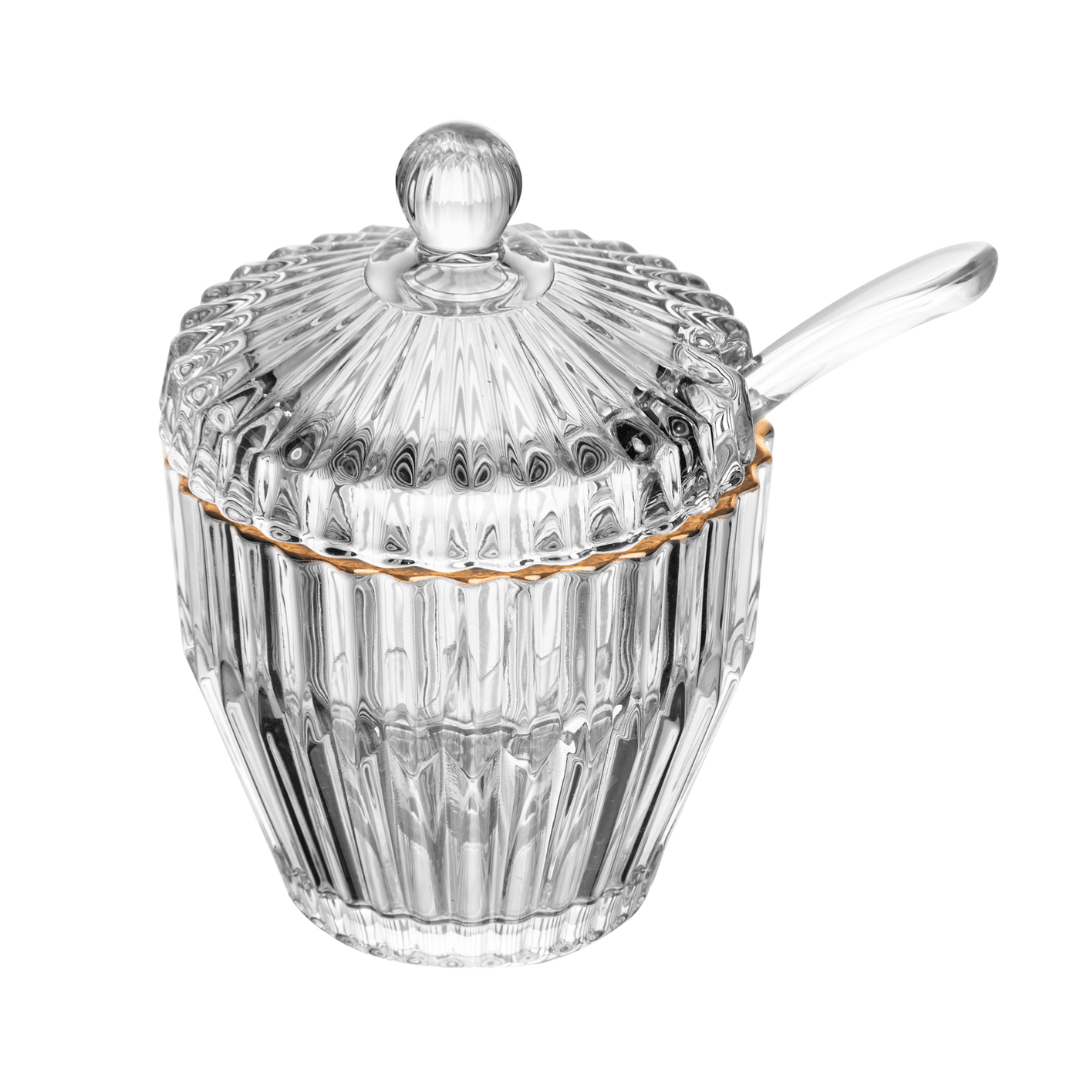 Açucareiro Imperatriz em Cristal Fio de Ouro 11cm - Ela Decora