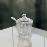 Açucareiro Radial em Cristal com Colher Fio de Ouro 210ml - Ela Decora