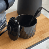 Açucareiro Twist com Colher Preto 250g - Ela Decora