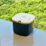 Açucareiro Lume Preto com Tampa de Bambu 200ml