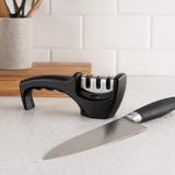 Afiador de Faca Premium em Aço Inox Preto 20cm