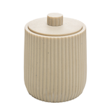 Porta Algodão ou Cotonete Striato Bege 10,5cm