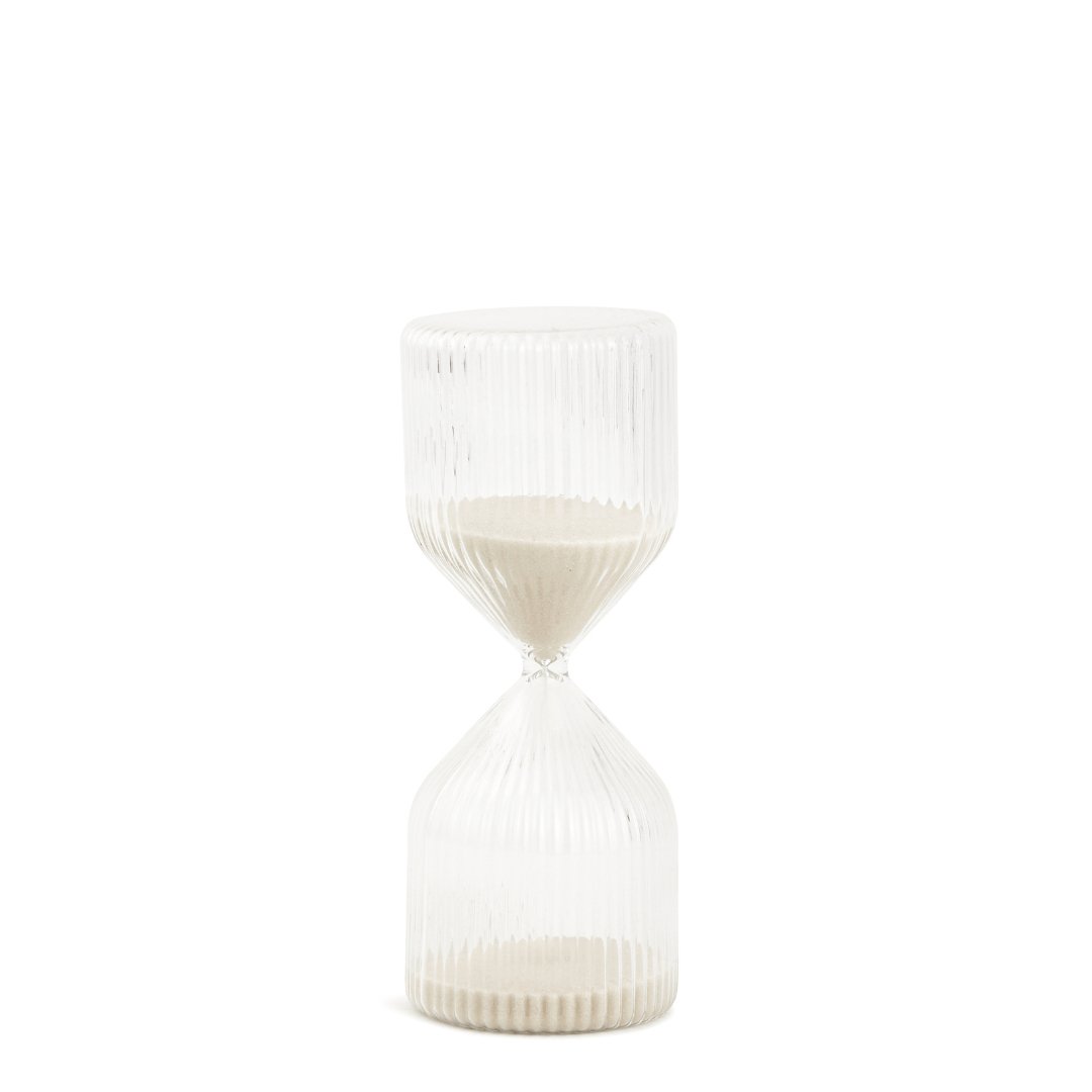 Ampulheta de Vidro Bege 30 Minutos - Ela Decora