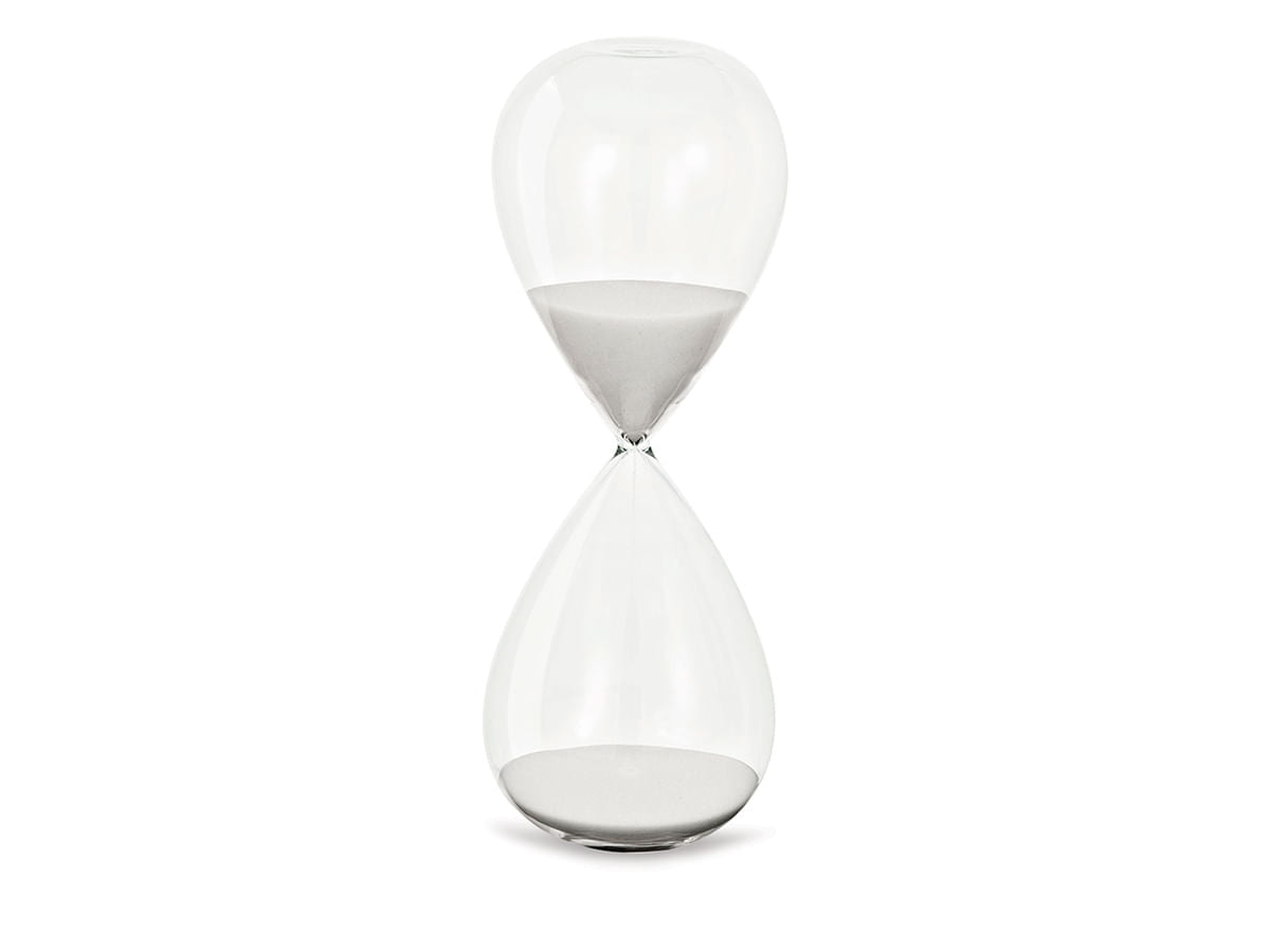 Ampulheta de Vidro Branco 24,5cm x 9cm - Ela Decora