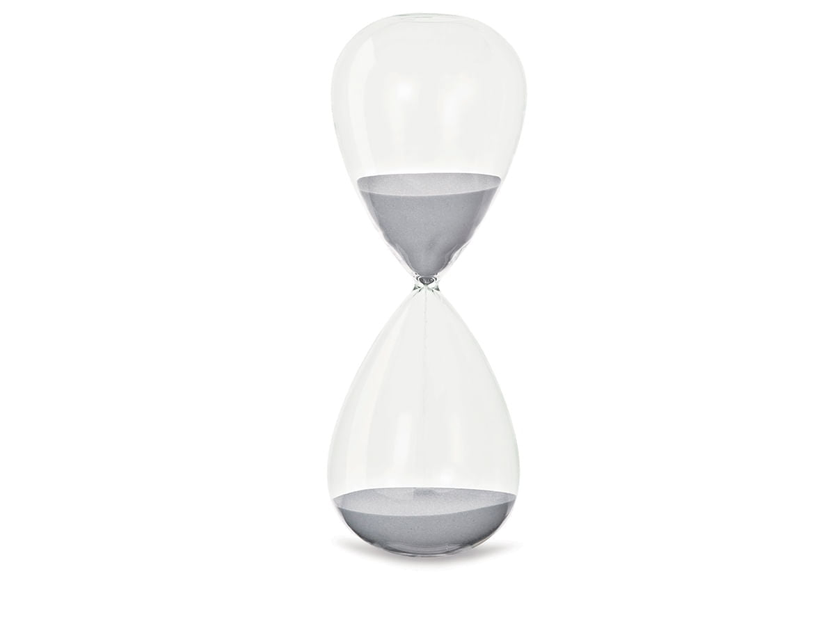 Ampulheta de Vidro Cinza 24,5cm x 9cm - Ela Decora