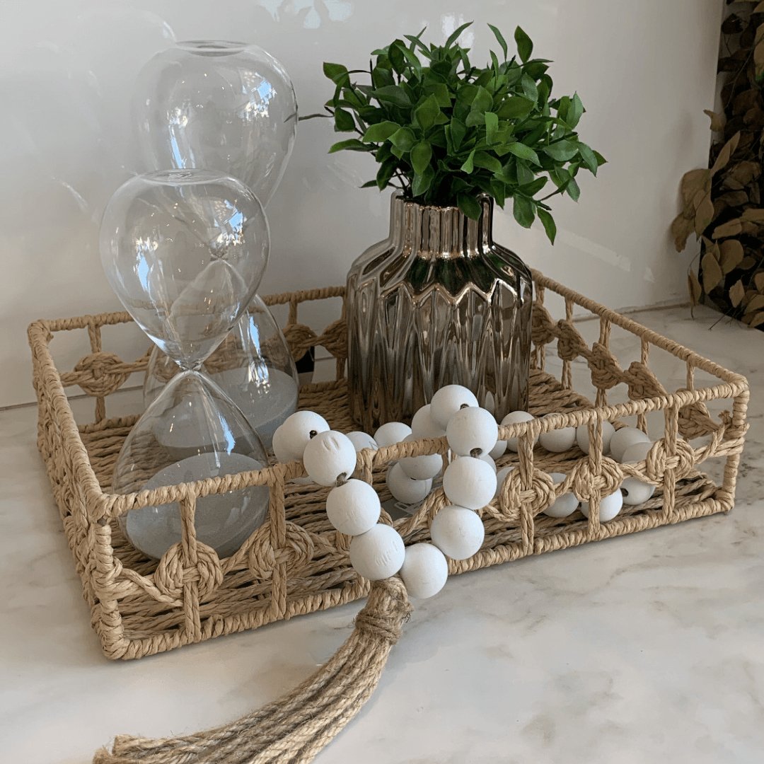 Ampulheta de Vidro Cinza 24,5cm x 9cm - Ela Decora