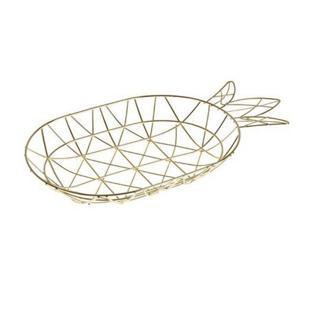 Aramado Fruteira Abacaxi Dourado - Ela Decora
