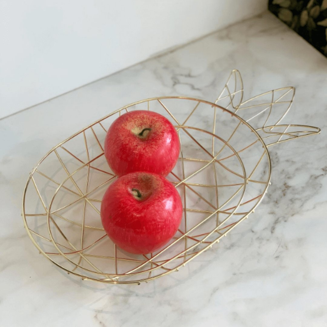Aramado Fruteira Abacaxi Dourado - Ela Decora