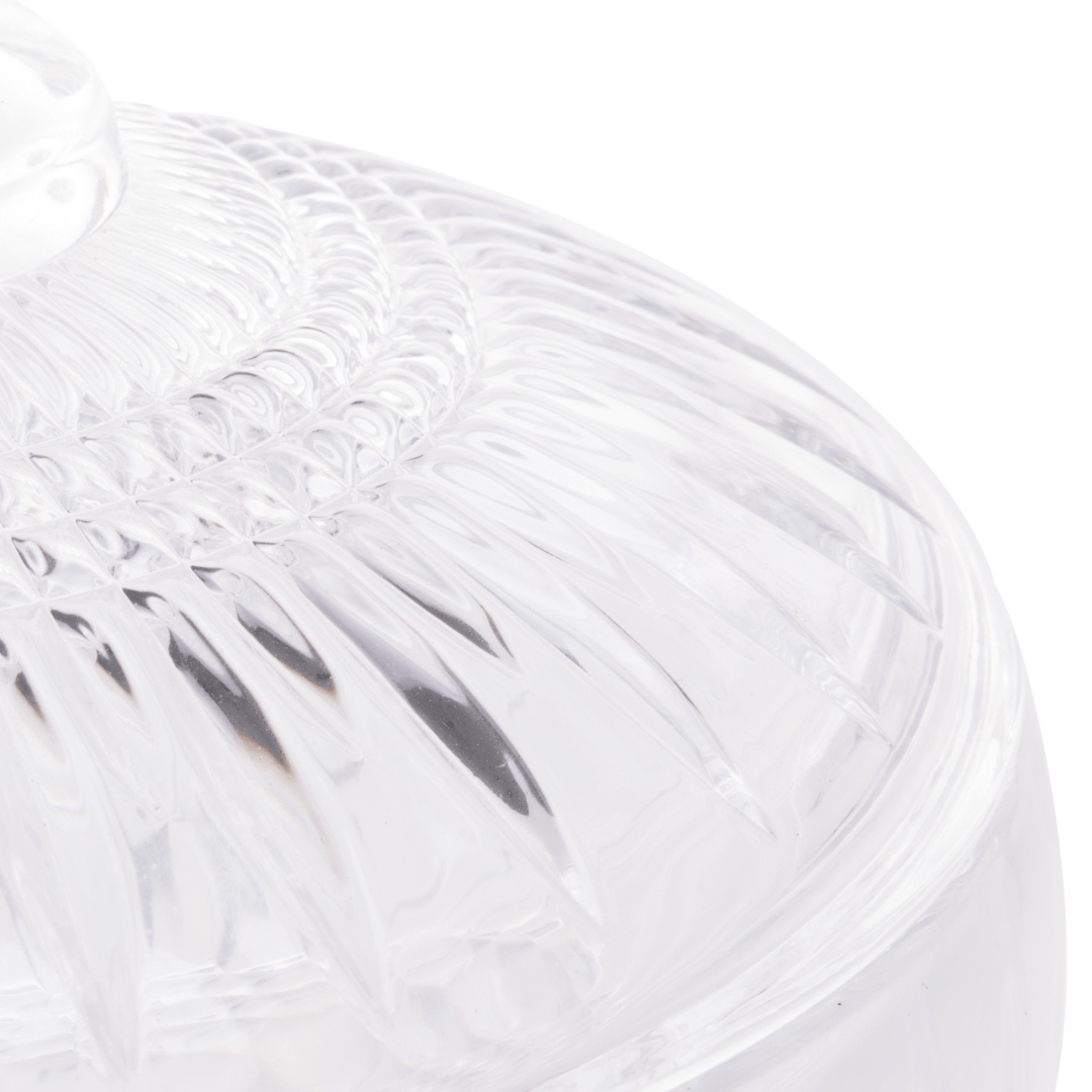 Potiche Bomboniere com Pé de Cristal 22cm Queen