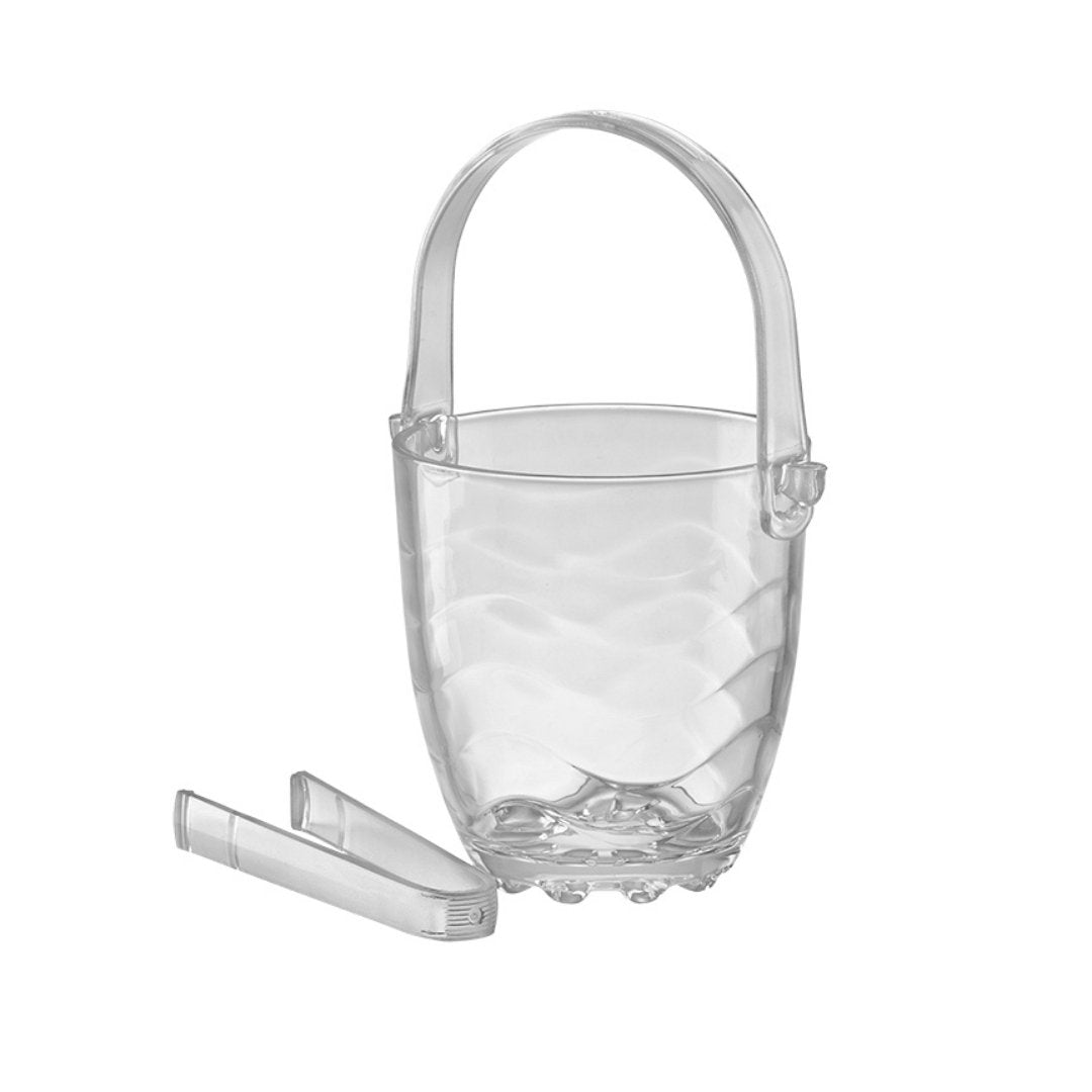 Balde para Gelo Ondular de Vidro com Pegador 840ml - Ela Decora