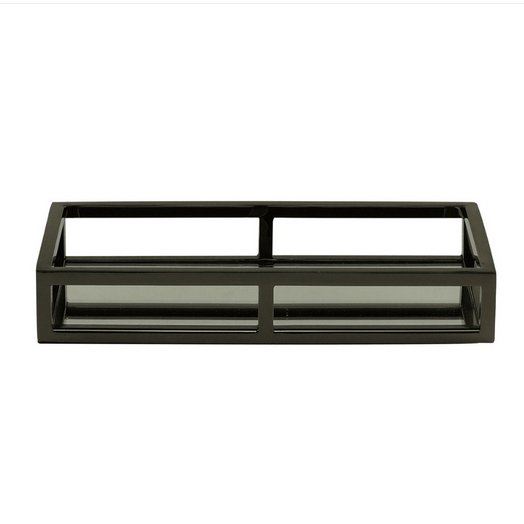 Bandeja Aço Inox com Espelho Preta Ônix - 30cm - Ela Decora
