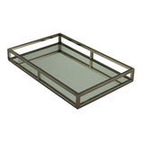 Bandeja Aço Inox com Espelho Preta Ônix - 41 cm - Ela Decora