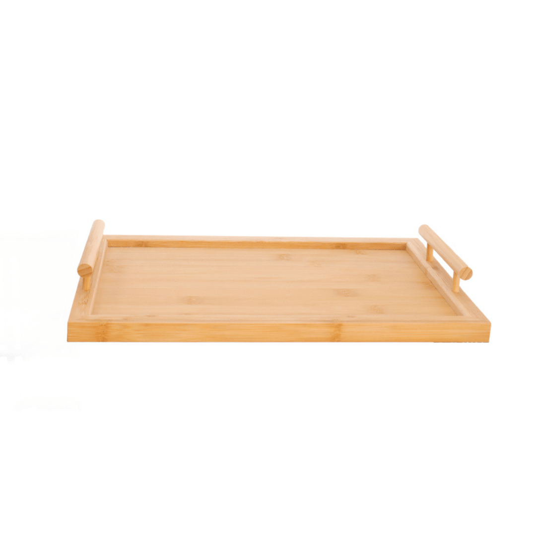 Bandeja de Bambu com Alça 40cm - Ela Decora