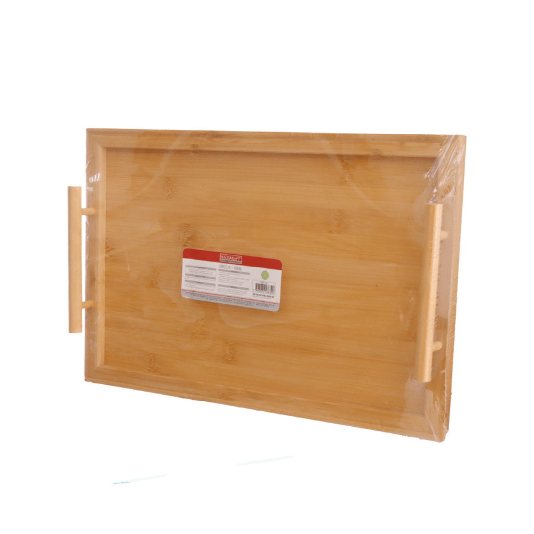 Bandeja de Bambu com Alça 40cm - Ela Decora