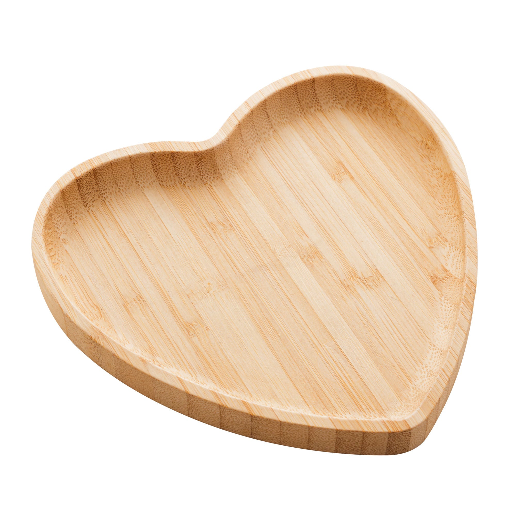 Bandeja de Bambu em Formato de Coração 17 cm - Ela Decora