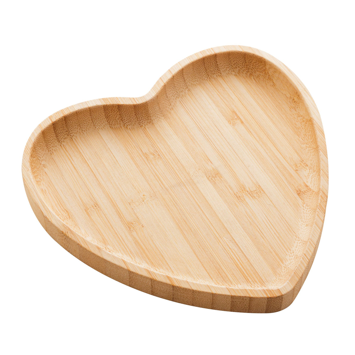 Bandeja de Bambu em Formato de Coração 17 cm - Ela Decora