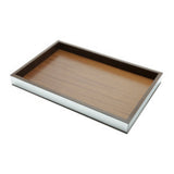 Bandeja de Madeira com Acabamento Espelhado Retangular - 45 cm - Ela Decora
